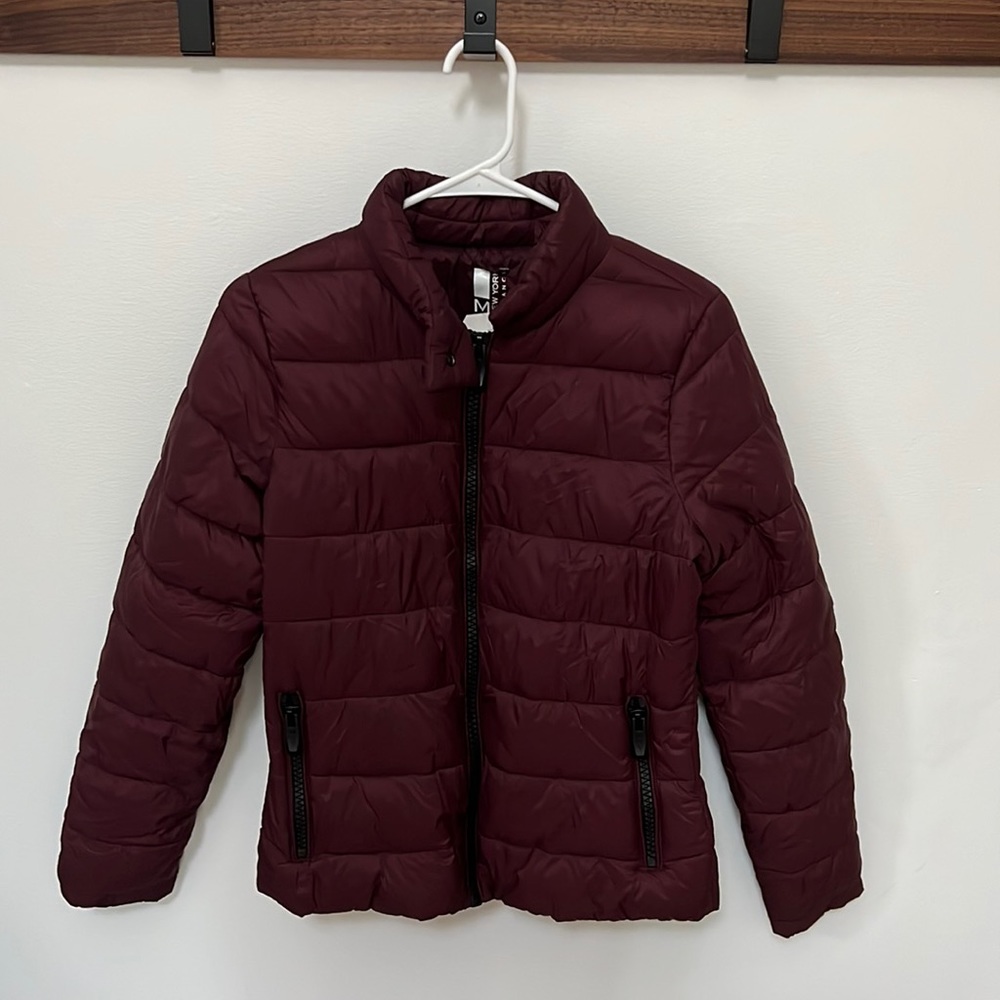 Marc New York Burgundy Packable Zip-up Jacket, Size Small